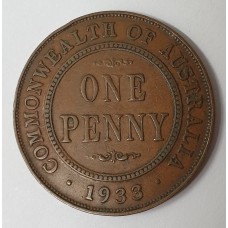 AUSTRALIA 1932/3 . ONE 1 PENNY . OVERDATE